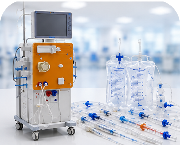 Equipos médicos para hemodiálisis y cuidado renal